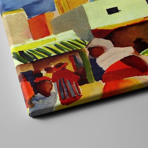 August Macke Marché d'Alger Tableau Toile Galerie Extra Large Décoration