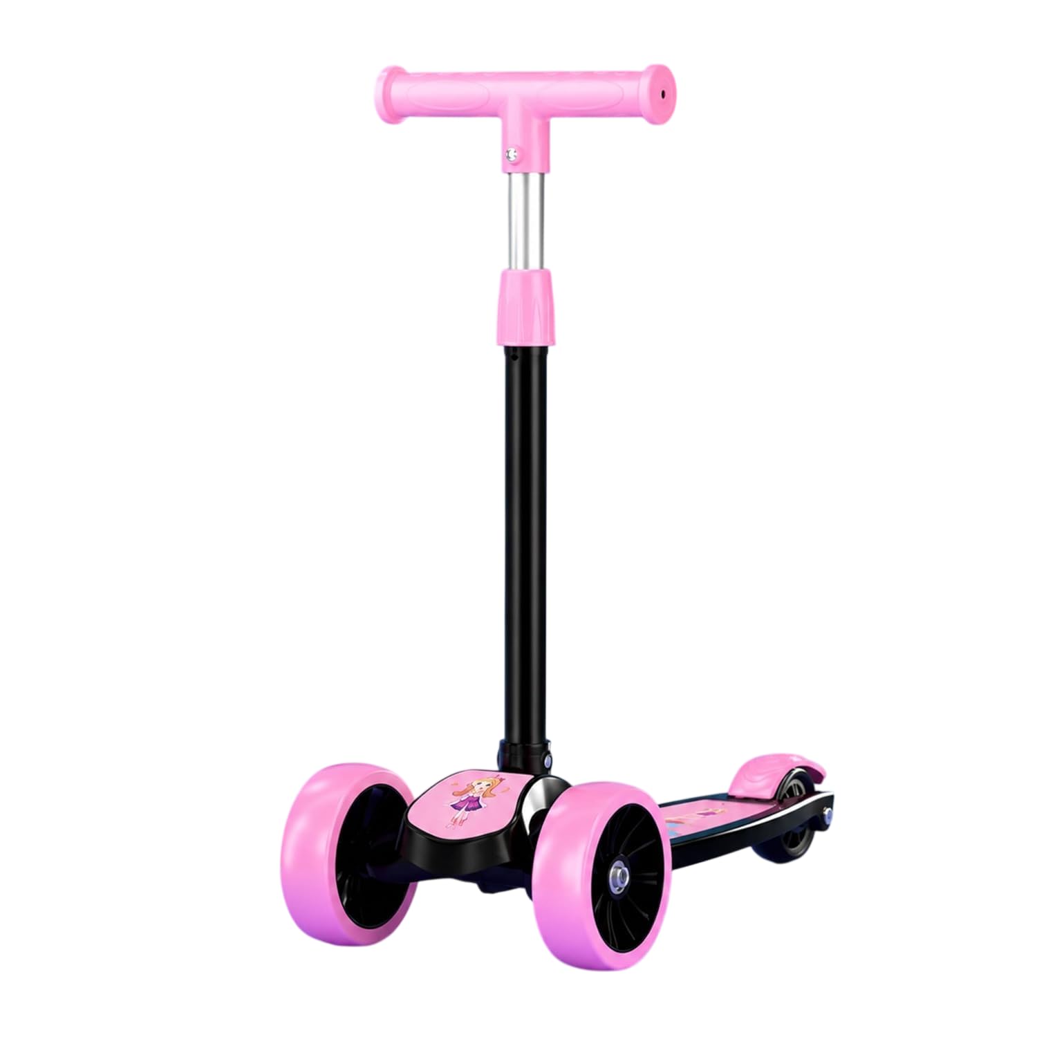 Kick Scooter for Boyys & Girlls with Broad Wheels | 3-Wheel Skate Scooter for Boys & Girls of Ages 2-12 Years | Level Adjustable Height, and Easy Fold Design Scooter for Boys & Girls (Pink)-image-15