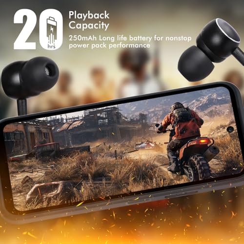 Image of Twezzy in-Ear Bluetooth Wireless Headphones with Mic, 10mm Drivers, Clear Calls, Dual Pairing, Fast Charging, Magnetic Buds, Voice Assist
