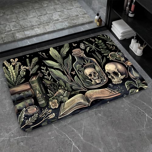 ZHUZHISHAN Bath Mat-Bathroom RugBooks and Skulls-Absorbent Non Slip Quick Dry Stain Resistant Easy to Clean Care Shower Rug for Bathtub Shower Room 1624Inch (40 * 60cm)