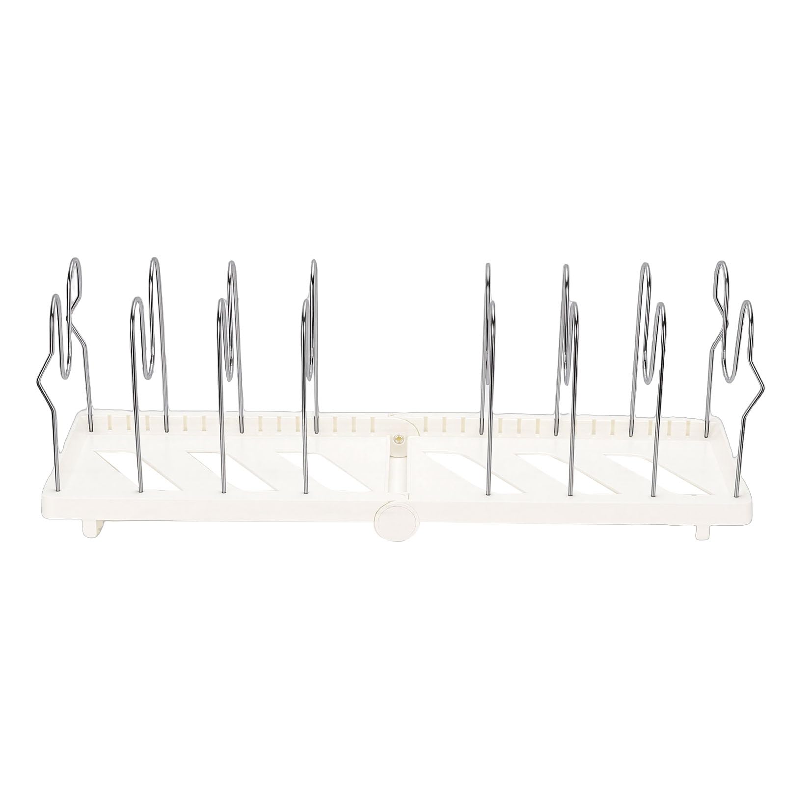 Topf und Pfannen Organizer Erweiterbar mit 8 Verstellbaren (WHITE)