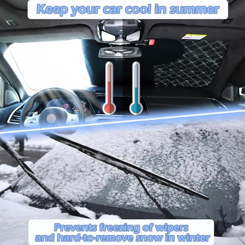 Image of Windshield Snow Cover Compatible with 2019-2023 BMW X5 G05 - Best for Ice & Frost Removal - All Weather Winter & Summer Front Window Automotive Cover for Sun & Snow-Shade Accessories