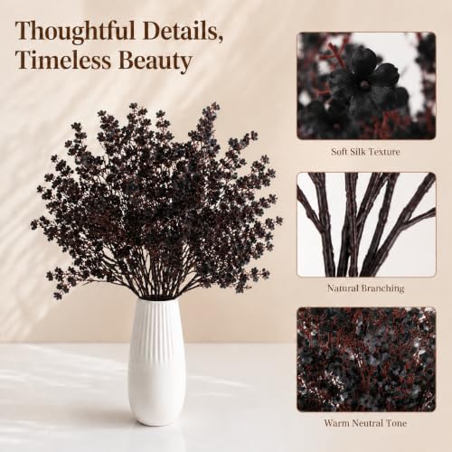 Image of Mandy's 6 Bundles Artificial Black Baby's Breath Flowers