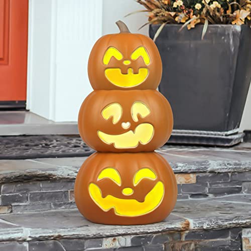 17' Jack O Lantern - Halloween Plastic Pumpkin Lantern - Holiday Pre-lit Pumpkin Lights-Halloween Decoration for Outdoor and Indoor- Waterproof and ETL Certified Light with Two Safety Fuse