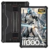 OUKITEL RT9 Rugged Tablet 10 inch Tablet Android - 24GB RAM 256GB ROM 1TB Expandable Storage, 11000mAh,16MP+16MP Camera, 4G Dual SIM Phablet Compatible with T-Mobile Tablet Computer Waterproof