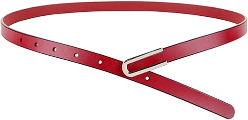 Miniatura 2 de Cinturón de mujer de moda delgado delgado suave cuero genuino cinturones cintura cinturón cinturón plata cromo aleación hebilla