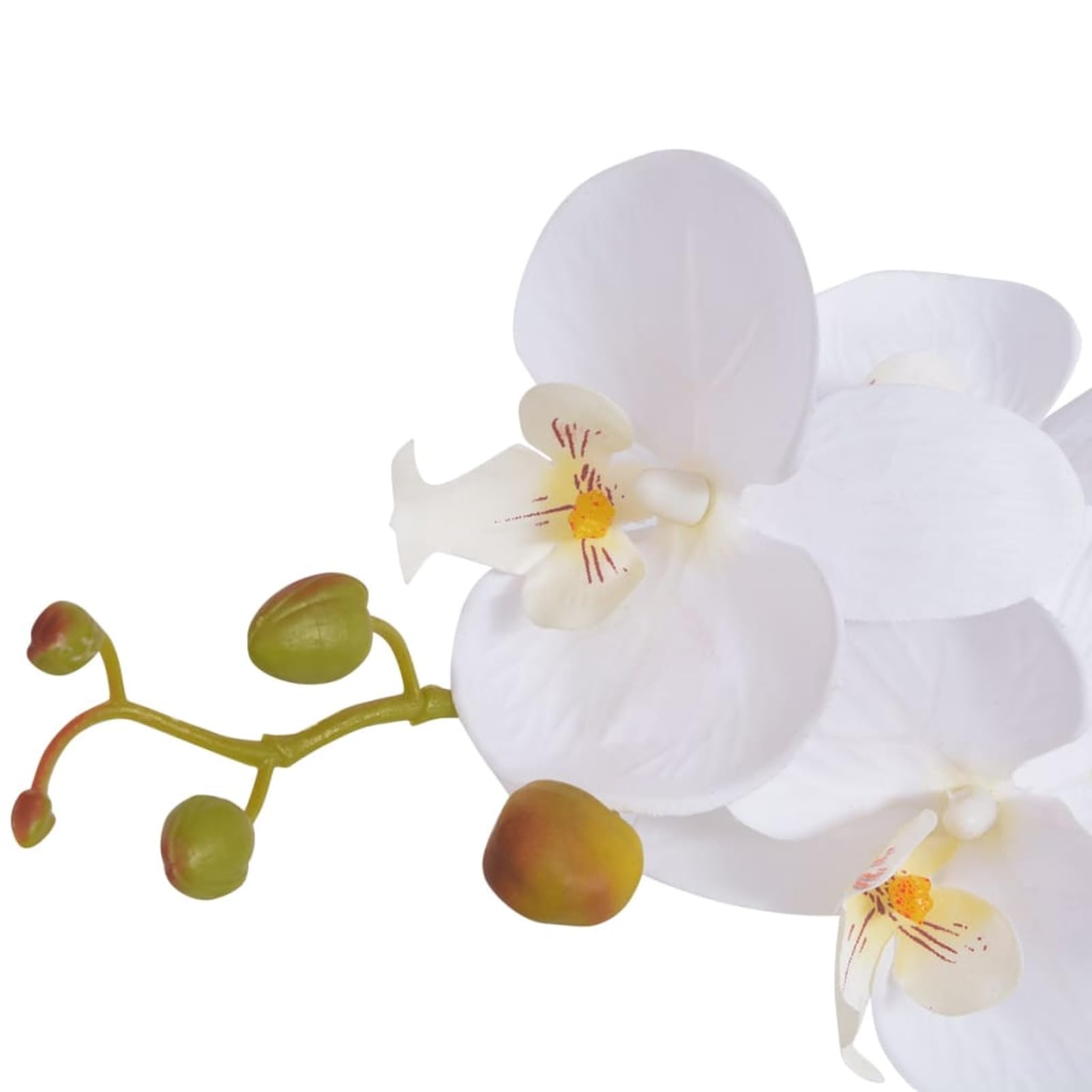 Homgoday Orchidée artificielle avec pot Blanc 75 cm