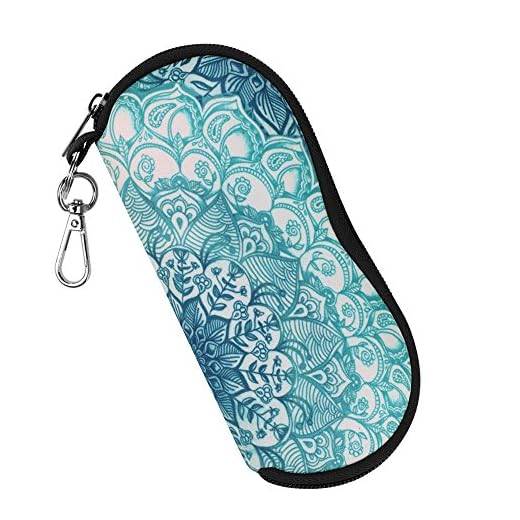 FINTIE Estuche para las Gafas con Mosquetón - Súper Ligera y Suave Funda de Neopreno con Cremallera a Prueba de Polvo para los Anteojos, Esmeralda