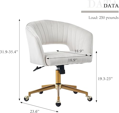 Miniatura 21 de Silla de escritorio de oficina de terciopelo, moderna silla de escritorio ajustable para el hogar con ruedas, silla giratoria para dormitorio, Bean