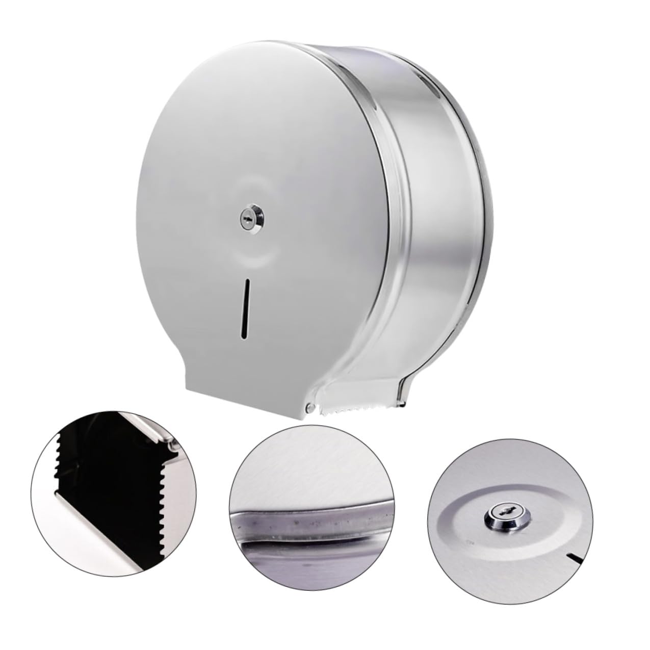 Runder Toilettenpapierrollenhalter aus Edelstahl für Badezimmer und Toilette Rostfrei Einfache Montage Moderner Papierhalter für Große Papierrollen
