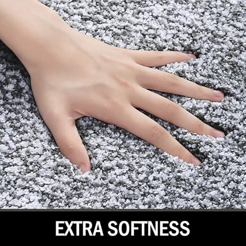 Image of GAVI Home Decor Bath Mat for Bathroom, Anti-Slip Bath mat & Door Mat for Bathroom, Bedroom, Kitchen (60 x 40 CM) (Grey Mar White Border)