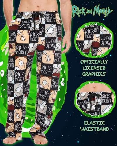 Rick and Morty Men's All Over Print Pajama Pant with Adjustable Elastic Waistband, Plush Fleece Sleepwear2