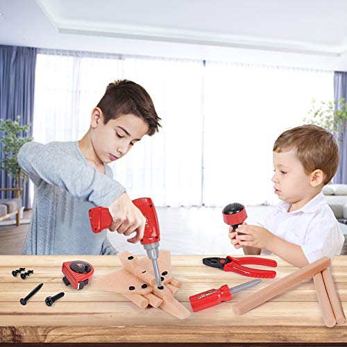 NextX Kids Tool Set 69 PCS Construction Toys Toolbox Fix It Learning Educational Play Tools for Child with Foam Wood - Thumbnail 5