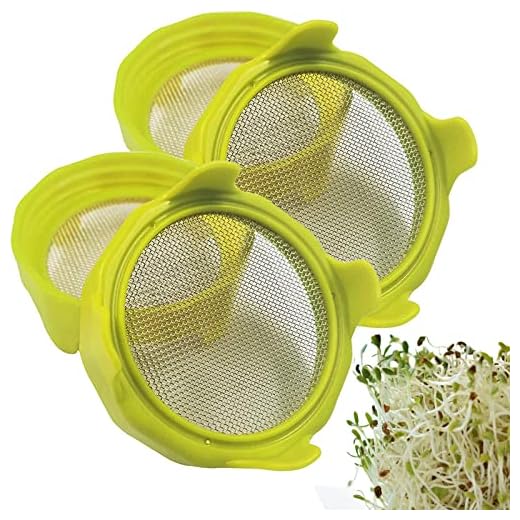 Sprouting Lids, Plastic Sprout Lid with Stainless Steel Screen for Wide Mouth Mason Jars, Germination Kit Sprouter Sprout Maker with Stand Water Tray Grow Bean Sprouts, Broccoli Seeds, Alfalfa, Salad