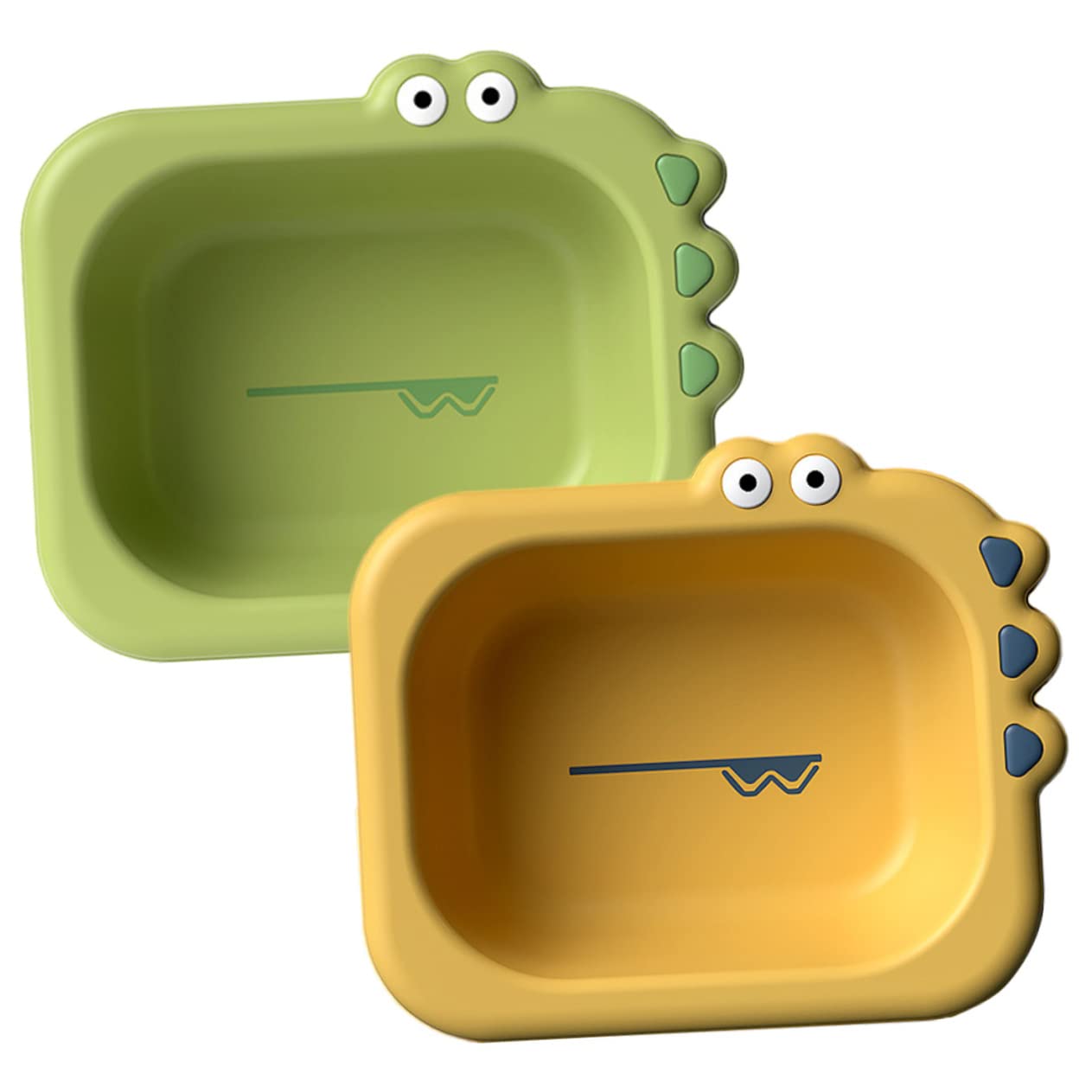 VICASKY Lot de 2 Bassines pour Bébé en Plastique, Lavabos Portables et Pratiques Design Cartoon Bain Visage Usage Domestique Voiture