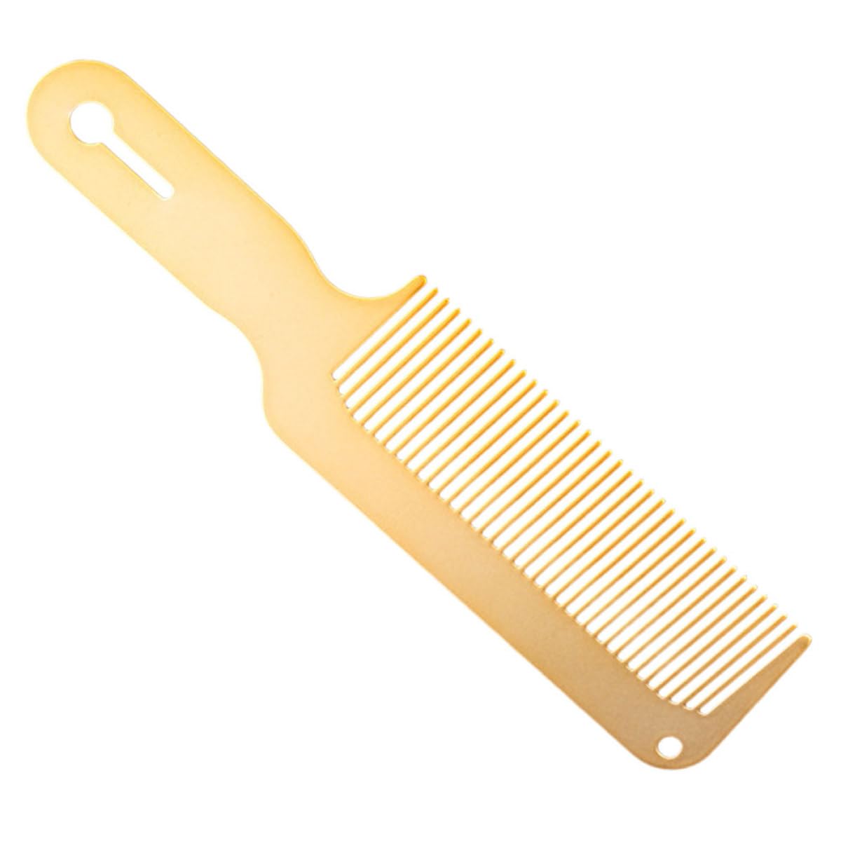 Cabilock Wide Tooth Barber Hair Comb for Men with Gold Handle Metal Styling Comb Detangler Hair Tool Salon Use