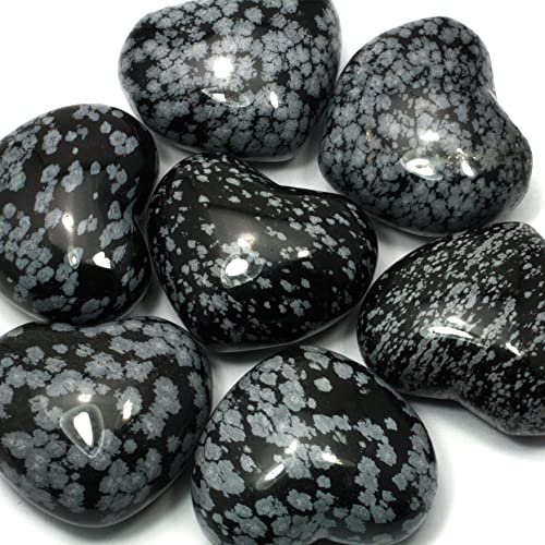 Snowflake Obsidian Crystal Heart ~45mm