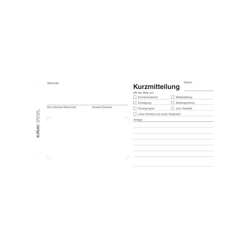 Herlitz 892109 Memo, 21 X 10.5 X 50 Sheets, Pack Of 5 50 Blatt