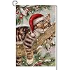 Blkwhtwintercatgardenflag12x18verticaldoublesidedchristmasholidayoutsidedecorationsburlapyardflagbw738  Urban Country Home Decor Blkwht winter cat garden flag 12×18 vertical double sided christmas holiday outside decorations burlap yard flag bw738  urban country home decor