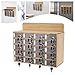 Wood Cell Phone Storage Cabinet 20 Slots Cell Phone Lockers for Employees, Acrylic Phone Chart Storage Organizer Box with Keys for Office, High Security