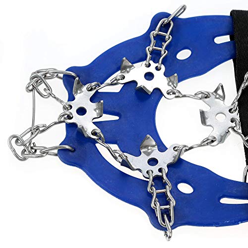 Crampon, Andoer 19 dentes Crampons de aço inoxidável Correia de náilon para calçados antiderrapantes