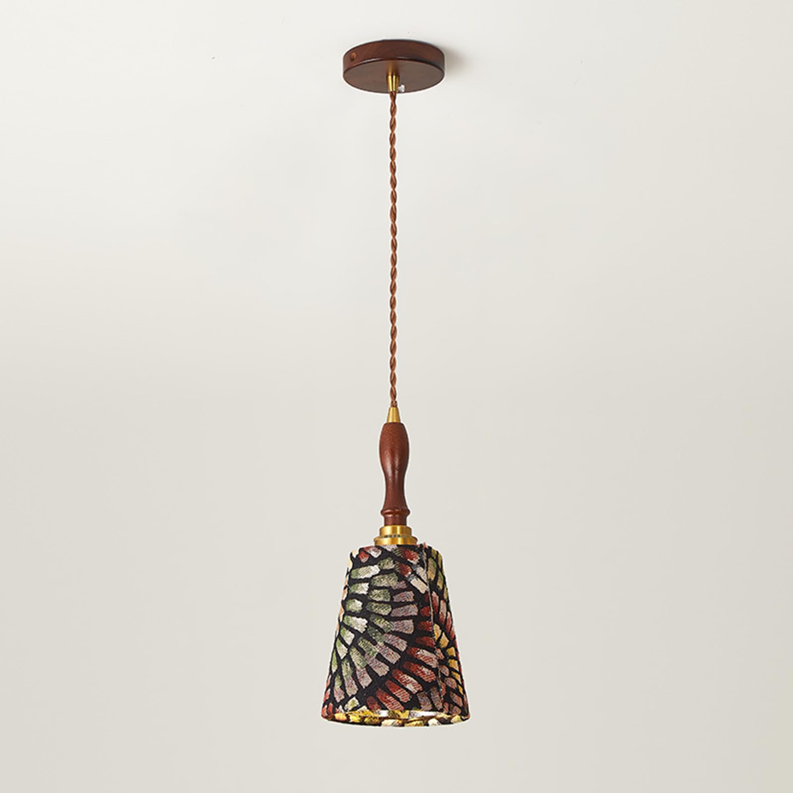 Lámpara colgante mid-century de tela para decorar la isla de cocina
