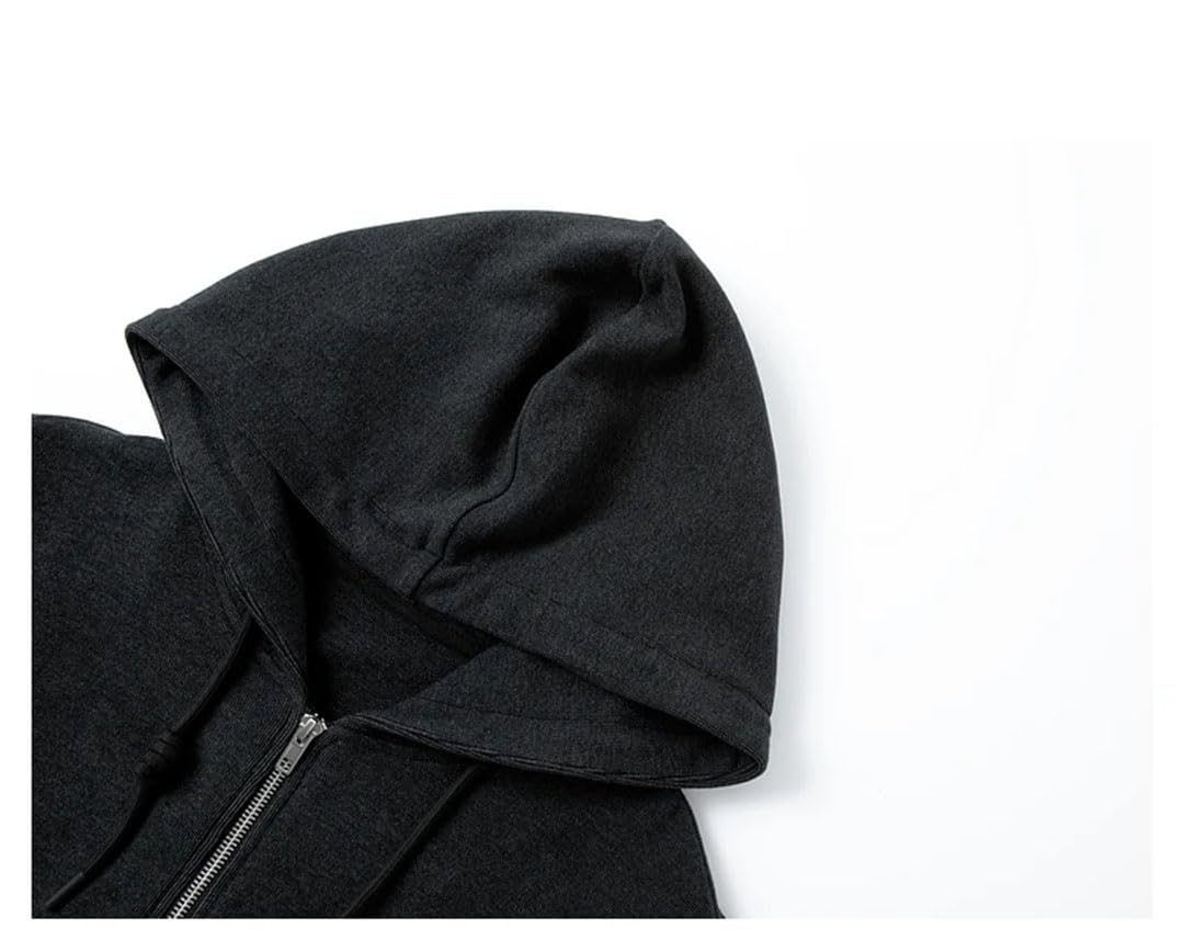 Sudadera con capucha para mujer, de manga larga, con cremallera, simple, holgada