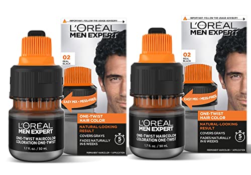 L’Oreal Paris Men Expert One Twist Mess Free Permanent Hair Color, Mens Hair Dye to Cover Grays,...