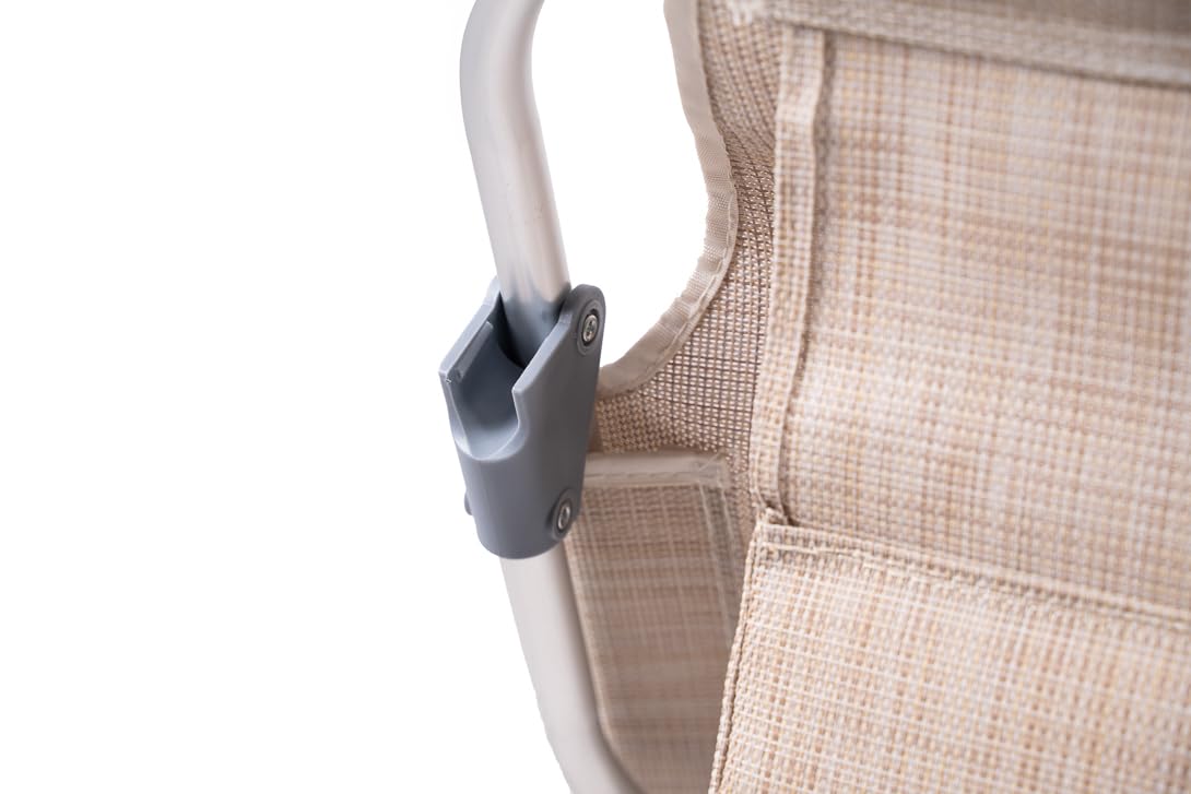 XONE Sedie Sdraio Ribaltabili Pieghevoli Alluminio Textilene Beige Melange 48,5x60x80 cm 2 pz
