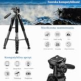JOILCAN Statyw do aparatu 75 cali do Canon Nikon, lekki statyw DSLR z odłączaną głowicą i uniwersalnym uchwytem na telefon, wzmocniony aluminiowy wysoki statyw do Vlog maksymalne obciążenie 6,4 kg