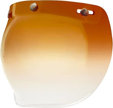 GDM motorcycle helmet Bubble Shield 3-Snap Button Flip Up Down Universal Gradient Brown
