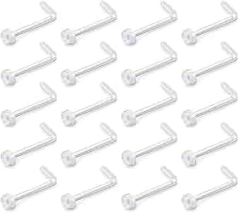 D.Bella Piercing Naso Trasparente 18G/20G | Bioflex Ipoallergenico | Retainer Flessibile | Confezione Da 20 Pezzi - Foto 2