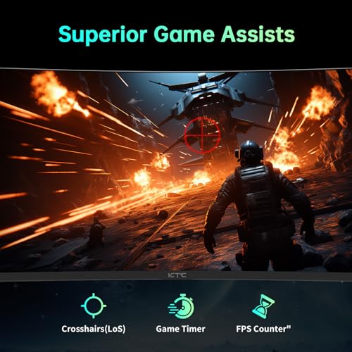 KTC 32 inch Curved Gaming Monitor QHD, 180Hz 2K Monitor, 1500R HVA Display, 1ms MPRT, Adaptive Sync, HDR, 120% sRGB, DisplayPort/HDMI/USB, Vesa Support, PC Display for Gamers by KTC - Image 5