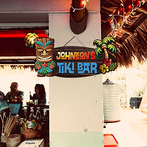 N Namesiss All Over Printed, Personalized Tiki Bar Signs, Tiki Bar Sign, Tiki Huts Decor, Tiki Lounge, Tiki Huts, 8",12",18" Wood Sign, House Warming Gifts, Gift For Friend, Gift For Dad, Gift For Him #TOP3