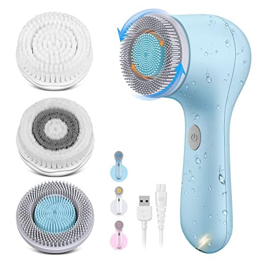 Facial Cleansing Brush Rechargeable - Electric Face Scrubber Waterproof for Cleansing and Exfoliating-No Face Pulling (Bi-directional Rotation)