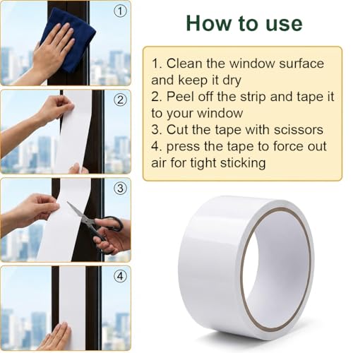 Image of HASTHIP10mx50mm Window Weather Sealing Tape - Sealing Heavy Duty Residue Free RV Insulation Window Ac Insulation Tape for Doors and Windows, Weather Stripping Draft Isolation Tapes