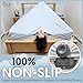 Click Bed Sheet Holder - No Lift Mattress Sheet Clips & Strap for Queen King Size Beds, Sheet Keepers to Keep Sheets on Bed, Heavy Duty Bedsheet Lock Fasteners to Hold Sheets in Place Firm & Tight