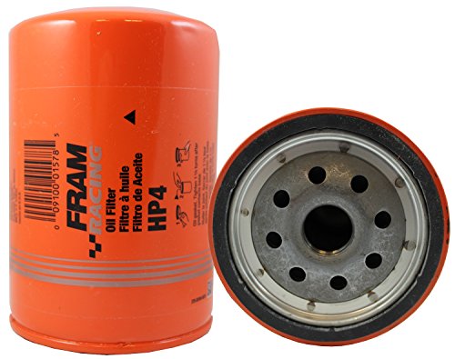 FRAM HP4 Spin-On Racing Oil Filter for High-Performance Racing Street Cars, Durable Heavy-Duty Replacement Engine Oil Filter