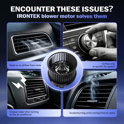 Image of IRONTEK Blower Motor Fan 700272 Compatible for Ford 2013-2018 C-Max / 2013-2019 Escape / 2012-2018 Focus / 2014-2022 Transit Connect 2311825 PM9386 GV6Z19805AA H1FZ19805A