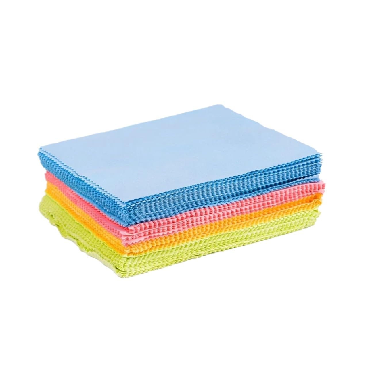 Paños de limpieza multiusos para gafas, 100 unidades, 4 colores, 13 x 13 cm, para gafas, cámara, computadora, microfibra suave, sin arañazos, sin rayas