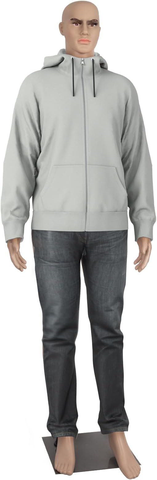 Male Mannequin Full Body Adjustable Mannequin Torso Dress Form with Metal Base 73inches