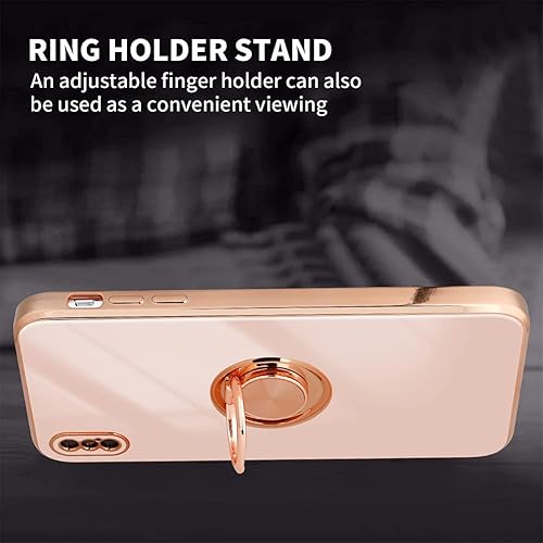 Miniatura 2 de ITELINMON Funda para iPhone Xs MAX, protección contra caídas de grado militar esquinas que absorben los golpes Anillo de teléfono integrado chapado