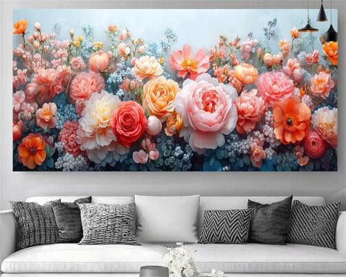 Broderie Gem Art Fleur Haute Brillance Canevas Salon Chic 50x100