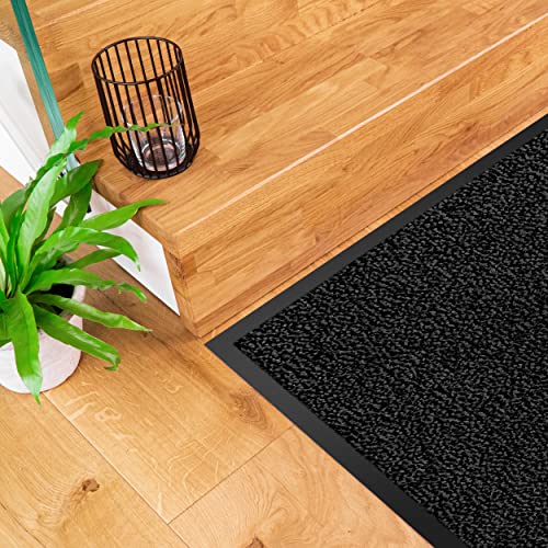 Hochwertige Fußmatte anthrazit-schwarz 60x90 groß für Innen & Außen - Schmutzfangmatte rutschfest, waschbar & wetterfest - Fussmatte für Eingangsbereich & Aussenbereich - Läufer Flur dünn – Bild 7