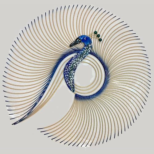 Image of SNS DECOR Alluring Metal Peacock Wall Art Decorations | Perfect 3D Wall Sculpture For Living Room, Bedroom, Drawing Room & Office (Big-32x30inch)