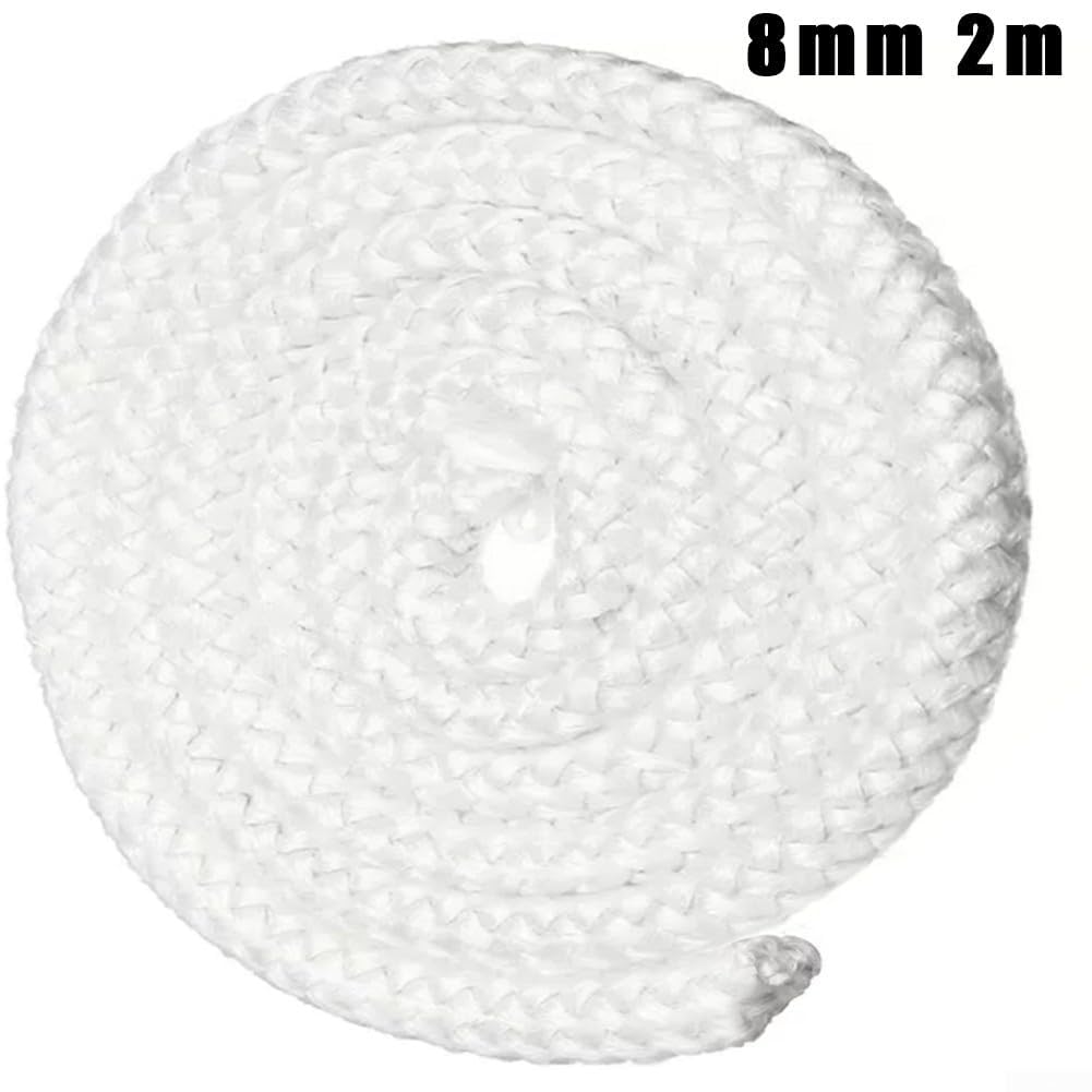 Corda resistente al calore, Corda for guarnizione porta stufa in fibra di vetro 6-12 mm x 2 m for camino a legna(8mm)