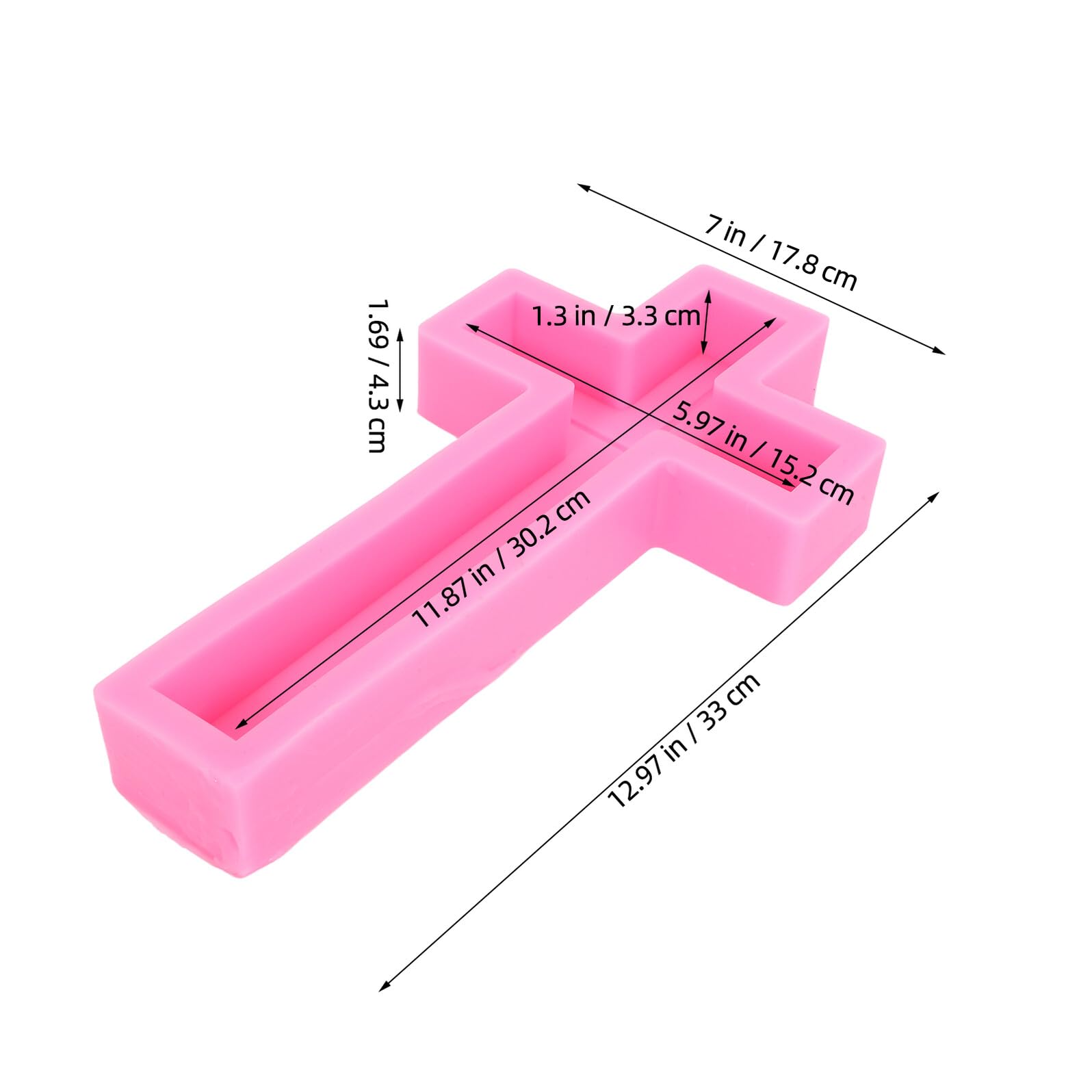 Didiseaon Stampo in Silicone a Forma di Croce 33 CM per Candele Saponi e Resina Fai da Te Flessibile Resistente al Caldo e Riutilizzabile per Decorazioni Artigianali Religiose