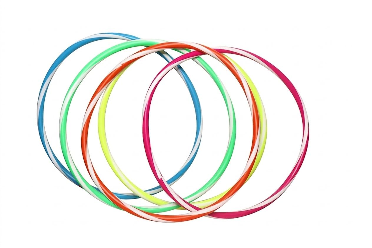M G T R Sports Hoola Hoop for Exercise and Fitness, Fun Activity Hoop for Boys, Girls, Kids, Children - Double Colour - 24 Inches (Pack of 4)-image-2