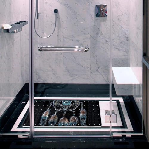 Tapis de bain filigrane séchage rapide en PVC avec ventouses