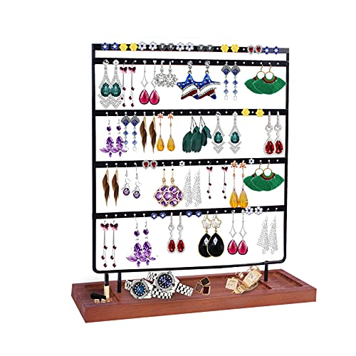 Suneed Earring Holder Organizer Jewelry Display Stands Earring Organizer Stand Jewelry Holder Organizer, Earring & Necklace Jewelry Towel Organizer Display Tree (Standard-Black)